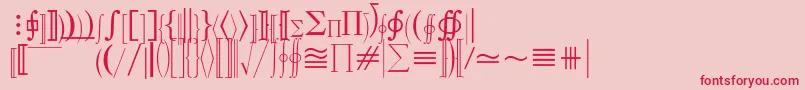 MathematicalPi3-Schriftart – Rote Schriften auf rosa Hintergrund