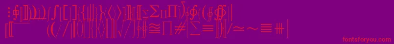 フォントMathematicalPi3 – 紫の背景に赤い文字