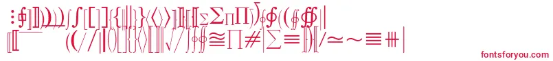 フォントMathematicalPi3 – 白い背景に赤い文字