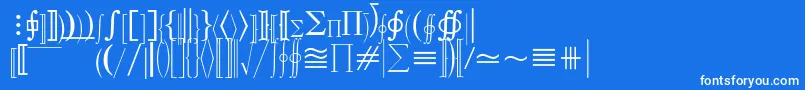 Czcionka MathematicalPi3 – białe czcionki na niebieskim tle