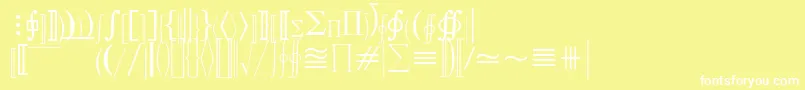 MathematicalPi3 Font – White Fonts on Yellow Background