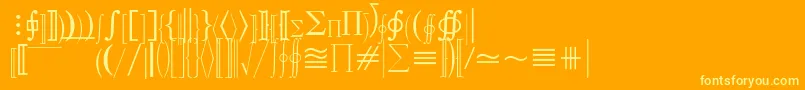 フォントMathematicalPi3 – オレンジの背景に黄色の文字