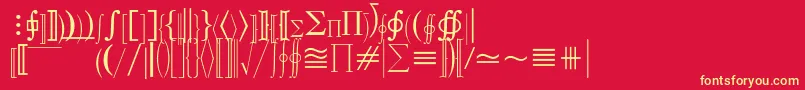 フォントMathematicalPi3 – 黄色の文字、赤い背景