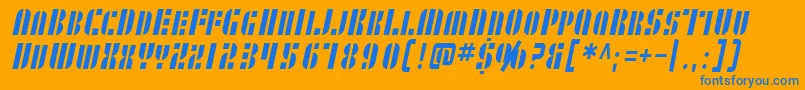 SfRetrospliceScCondensed Font – Blue Fonts on Orange Background