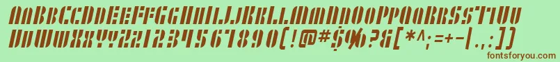 SfRetrospliceScCondensed Font – Brown Fonts on Green Background