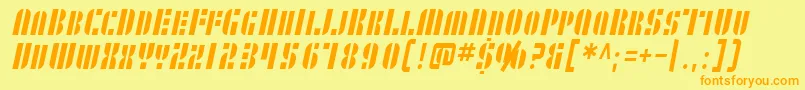 SfRetrospliceScCondensed Font – Orange Fonts on Yellow Background