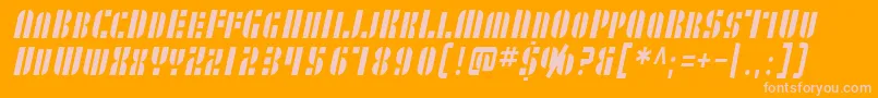 SfRetrospliceScCondensed Font – Pink Fonts on Orange Background