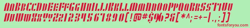 SfRetrospliceScCondensed Font – Red Fonts on Green Background