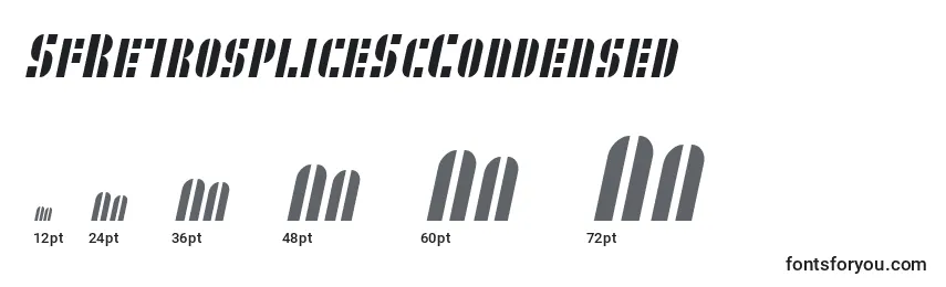 Größen der Schriftart SfRetrospliceScCondensed