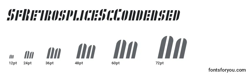 Tamaños de fuente SfRetrospliceScCondensed