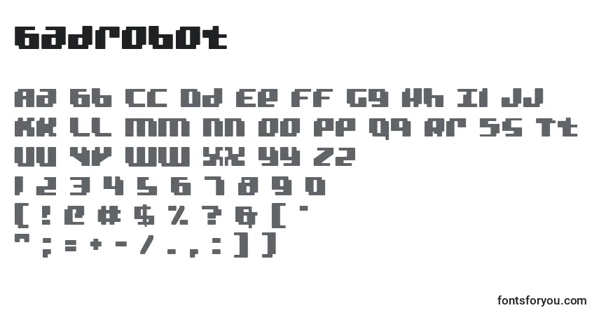 A fonte Badrobot – alfabeto, números, caracteres especiais