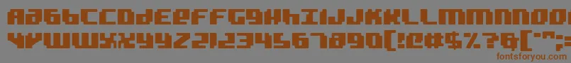 フォントBadrobot – 茶色の文字が灰色の背景にあります。