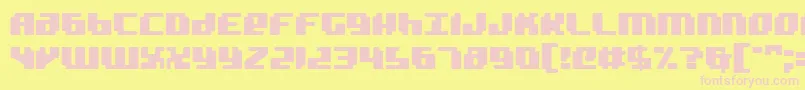 Fonte Badrobot – fontes rosa em um fundo amarelo