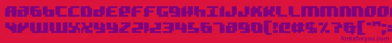 Czcionka Badrobot – fioletowe czcionki na czerwonym tle