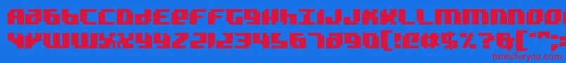 フォントBadrobot – 赤い文字の青い背景