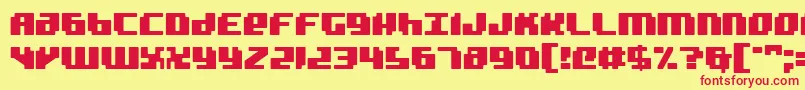 Fonte Badrobot – fontes vermelhas em um fundo amarelo