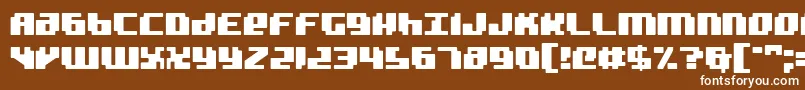 Badrobot-fontti – valkoiset fontit ruskealla taustalla