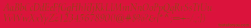 Подробнее о шрифте ConquistaLightSsiLightItalic Шрифт ConquistaLightSsiLightItalic – коричневые шрифты на красном фоне