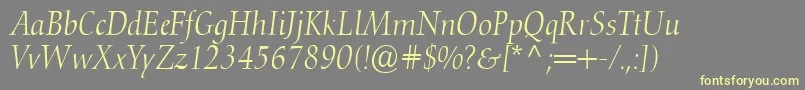 Шрифт ConquistaLightSsiLightItalic – жёлтые шрифты на сером фоне