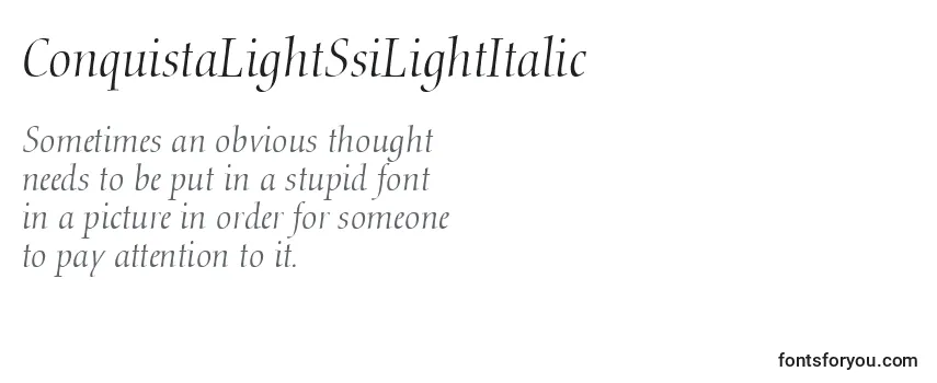 ConquistaLightSsiLightItalic Font