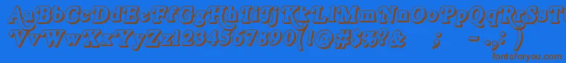 RoyalacidO Font – Brown Fonts on Blue Background