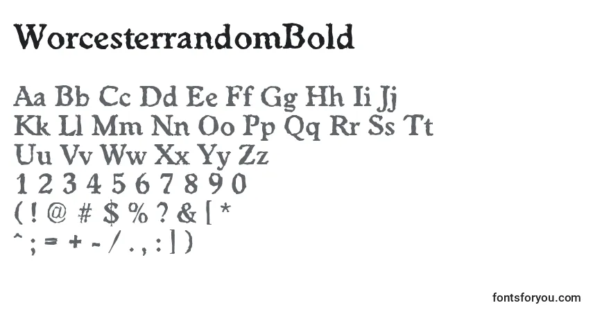 Fuente WorcesterrandomBold - alfabeto, números, caracteres especiales