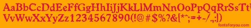 WorcesterrandomBold Font – Red Fonts on Orange Background