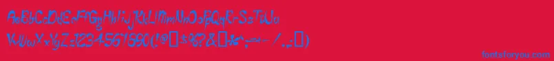 EyeRhyme Font – Blue Fonts on Red Background