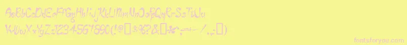 EyeRhyme-Schriftart – Rosa Schriften auf gelbem Hintergrund