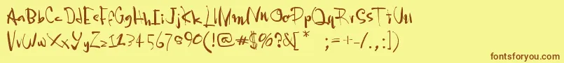 Police Pia2tz – polices brunes sur fond jaune