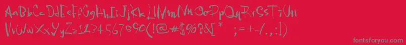 Pia2tz-Schriftart – Graue Schriften auf rotem Hintergrund