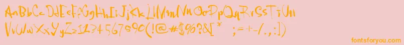 Fonte Pia2tz – fontes laranjas em um fundo rosa
