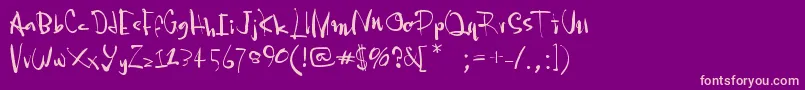 Pia2tz-Schriftart – Rosa Schriften auf violettem Hintergrund