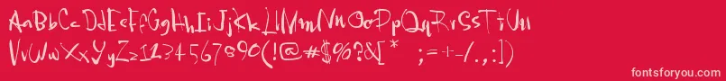 Pia2tz Font – Pink Fonts on Red Background