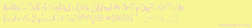 Fonte Pia2tz – fontes rosa em um fundo amarelo