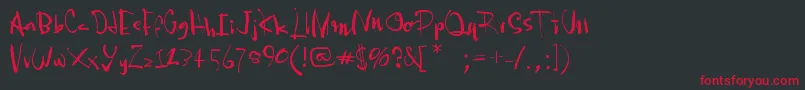 Pia2tz Font – Red Fonts on Black Background