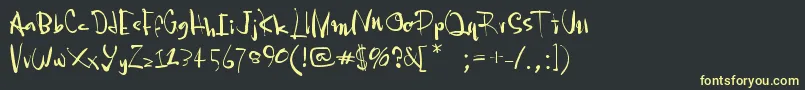 Pia2tz Font – Yellow Fonts on Black Background