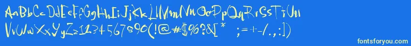 Pia2tz Font – Yellow Fonts on Blue Background