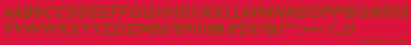 BaronNeueBoldItalic Font – Brown Fonts on Red Background