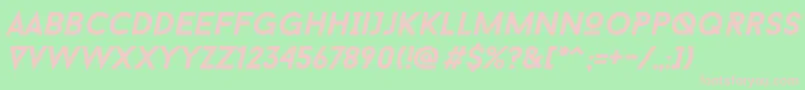 BaronNeueBoldItalic Font – Pink Fonts on Green Background