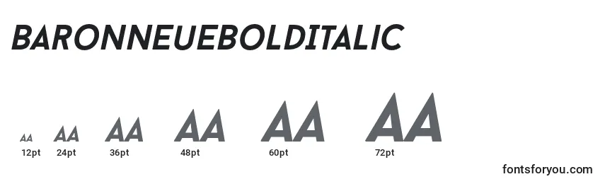 BaronNeueBoldItalic font sizes