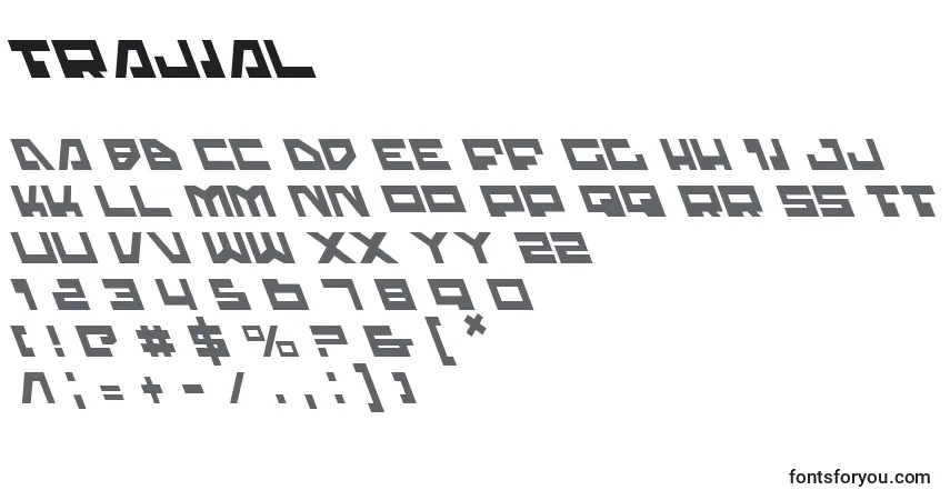 A fonte Trajial – alfabeto, números, caracteres especiais
