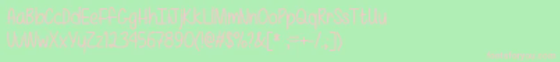 MfReallyAwesome-fontti – vaaleanpunaiset fontit vihreällä taustalla