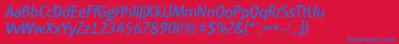 GlasgowantiqueItalic Font – Blue Fonts on Red Background