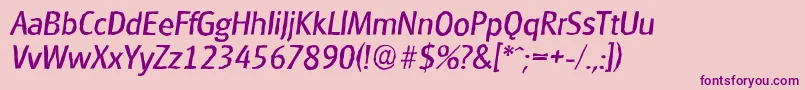 GlasgowantiqueItalic Font – Purple Fonts on Pink Background