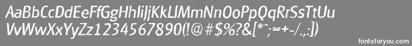 GlasgowantiqueItalic Font – White Fonts on Gray Background