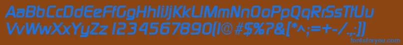 DigitalBoldItalic Font – Blue Fonts on Brown Background