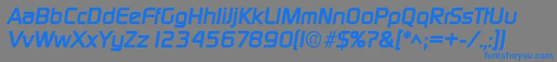 DigitalBoldItalic Font – Blue Fonts on Gray Background