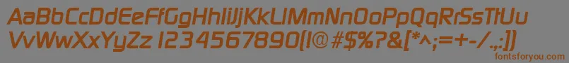 DigitalBoldItalic Font – Brown Fonts on Gray Background