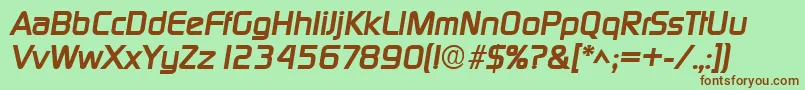 DigitalBoldItalic Font – Brown Fonts on Green Background